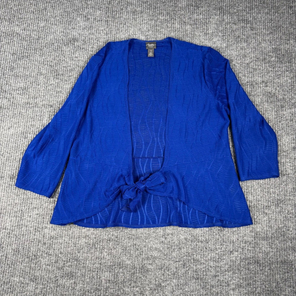 Y2K Chicos Travelers Cardigan Womens 1/M Semi Sheer Lightweight Tie Front Top